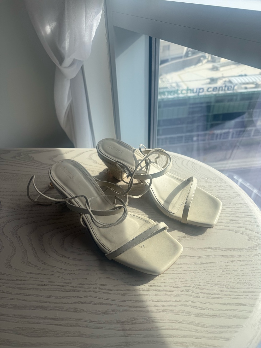 Aloha Raffia Heels with Beaded Straps